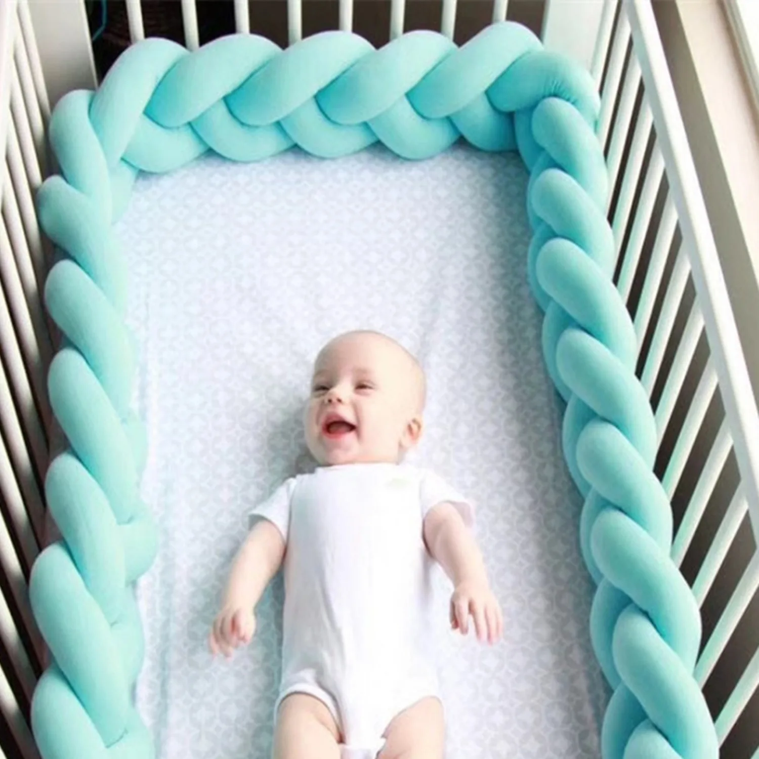 New baby playpen woven long twist braid Creative baby crib fence one braid three-strand protection
New baby playpen woven long twist braid Creative baby crib fence one braid three-strand protection