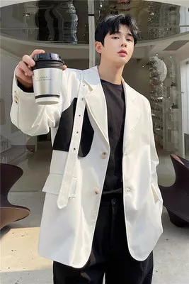 On The Seventh Day of The Seventh Spring Black-and-white Color Loose Personality Casual Small Suit Fashion Men's Korean Version
On The Seventh Day of The Seventh Spring Black-and-white Color Loose Personality Casual Small Suit Fashion Men's Korean Version