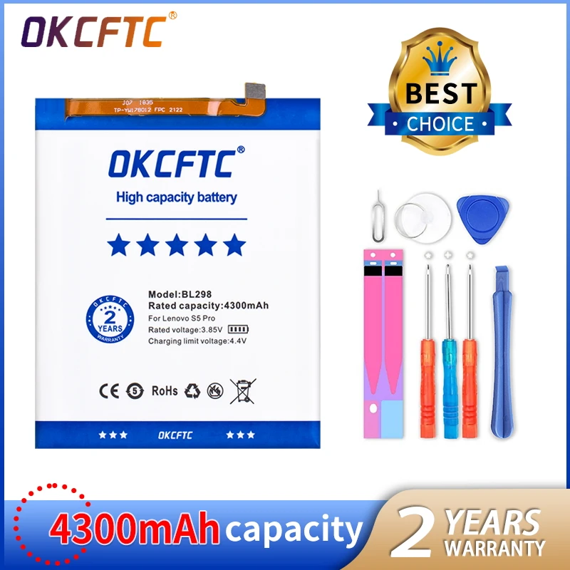OKCFTC BL298 4300mAh Battery for Lenovo S5 Pro S5Pro L58091 1ICP4/6681 L58041 6.2 inch Batteries
OKCFTC BL298 4300mAh Battery for Lenovo S5 Pro S5Pro L58091 1ICP4/6681 L58041 6.2 inch Batteries