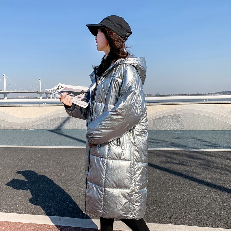Unua amo New Hooded Long Parka Women's Winter Coat Fashion Glossy Silver Warm Fluffy Puffer Jackets Female 2021 Clothing
Unua amo New Hooded Long Parka Women's Winter Coat Fashion Glossy Silver Warm Fluffy Puffer Jackets Female 2021 Clothing