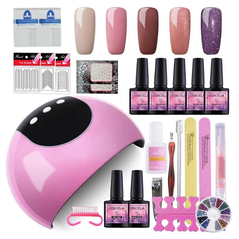 Q1QD Gel Nail Polish Kit with UV Light 24W Nail Lamp Top Base Coat Long Lasting Manicure Professional Nails Art Tools for Salon
Q1QD Gel Nail Polish Kit with UV Light 24W Nail Lamp Top Base Coat Long Lasting Manicure Professional Nails Art Tools for Salon