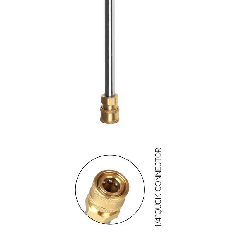Stainless Steel Quick Connect Lance,Wand for Pressure Washers,16 Inch,5000Psi & Quick Connecting Pivoting Coupler
Stainless Steel Quick Connect Lance,Wand for Pressure Washers,16 Inch,5000Psi & Quick Connecting Pivoting Coupler