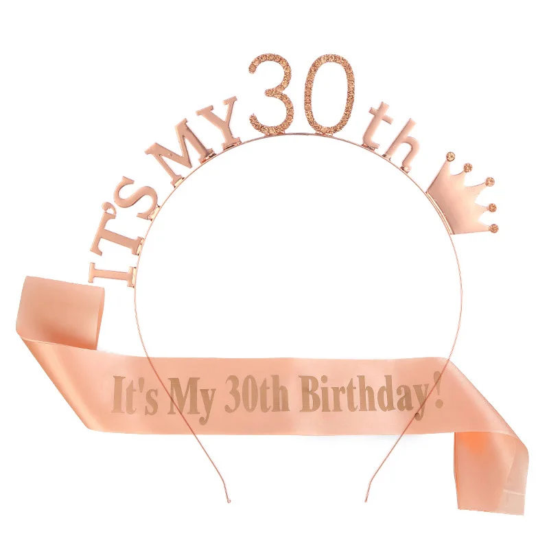 Rose Gold It's My 30th Birthday Crown Tiara Sash Set Gifts for Women Happy Dirty 30 Birthday Party Decoration Supplies
Rose Gold It's My 30th Birthday Crown Tiara Sash Set Gifts for Women Happy Dirty 30 Birthday Party Decoration Supplies