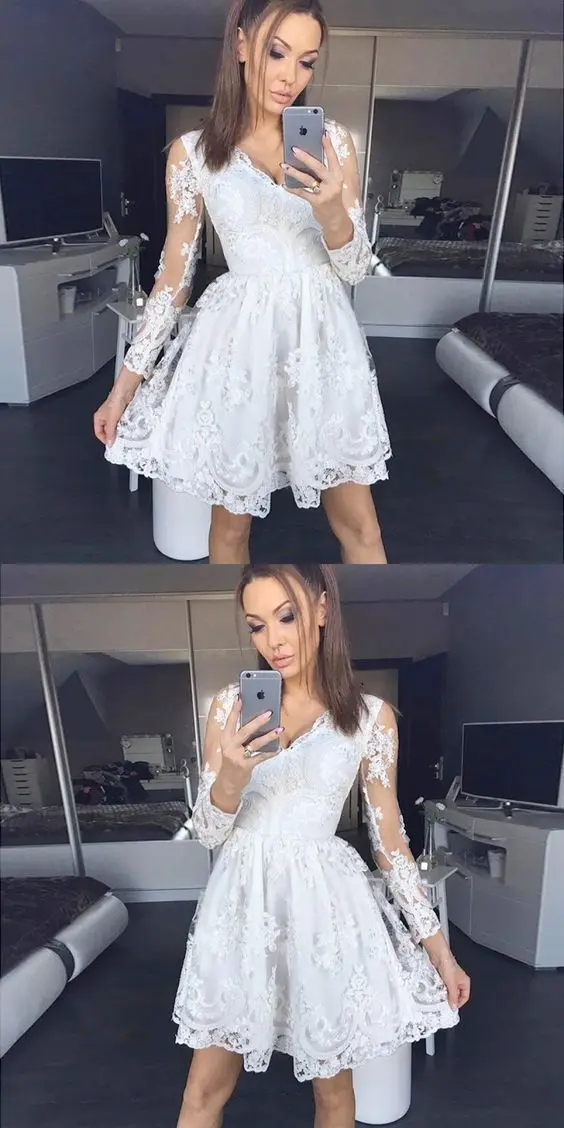 2019 European and American New Dress Hot Sexy V-neck Lace Long-Sleeved Dress Perspective Skirt
2019 European and American New Dress Hot Sexy V-neck Lace Long-Sleeved Dress Perspective Skirt