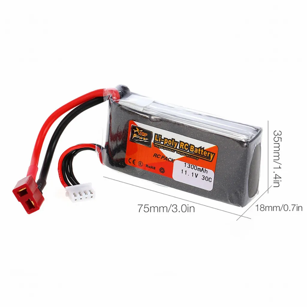 

High Rate 11.1v 1300mah 30c Lipo Battery For Rc Drone Fpv Quadcopter Helicopter Parts 3s Lithium Battery 30c Airplanes Battery