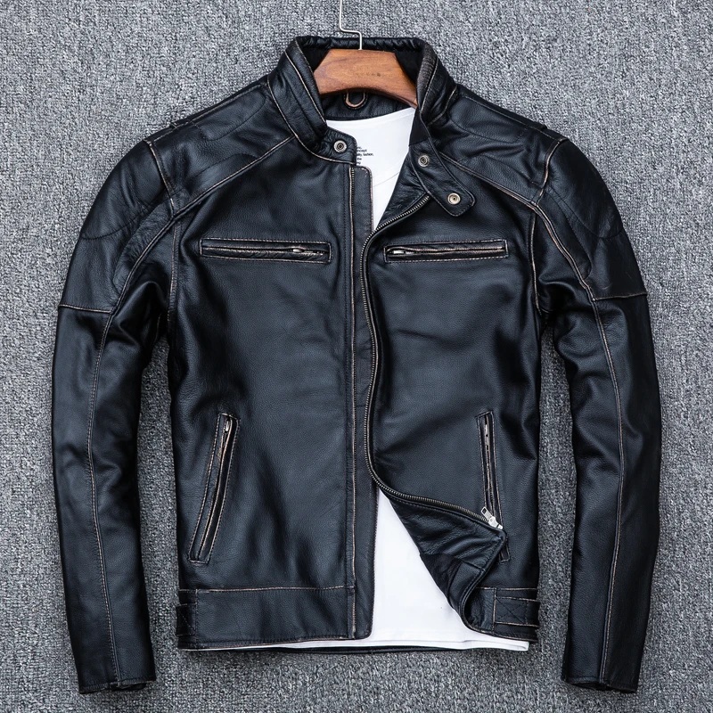 2020 New Arrival Men Brand Vintage Genuine Leather Large Size Slim Fit Cowskin Motorcycle Biker Coat Retro Bomber Jacket
2020 New Arrival Men Brand Vintage Genuine Leather Large Size Slim Fit Cowskin Motorcycle Biker Coat Retro Bomber Jacket