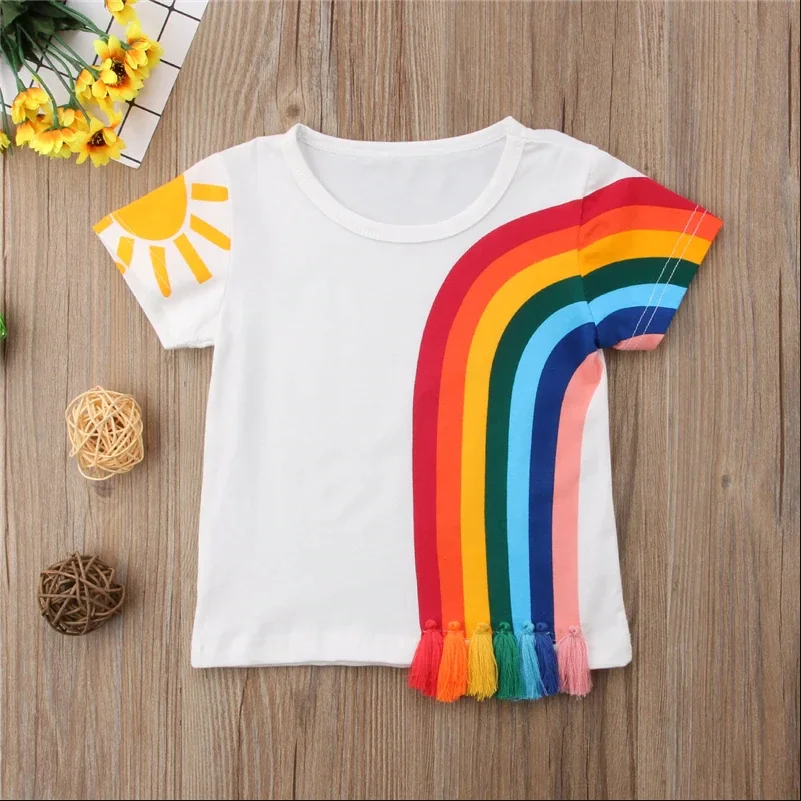 1-5Y Summer Sunshine kid Baby Children Kids T-shirt Clothes Girl Casual Rainbow Tassels Cotton Tee Tops Aged
1-5Y Summer Sunshine kid Baby Children Kids T-shirt Clothes Girl Casual Rainbow Tassels Cotton Tee Tops Aged
