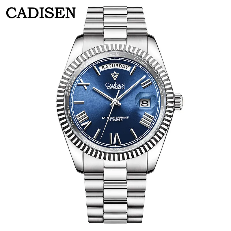 40MM CADISEN Men's Automatic Mechanical Watch DAY-DATE Luxury Sapphire Glass Top Brand Watches Stainless Steel Waterproof Clock
40MM CADISEN Men's Automatic Mechanical Watch DAY-DATE Luxury Sapphire Glass Top Brand Watches Stainless Steel Waterproof Clock