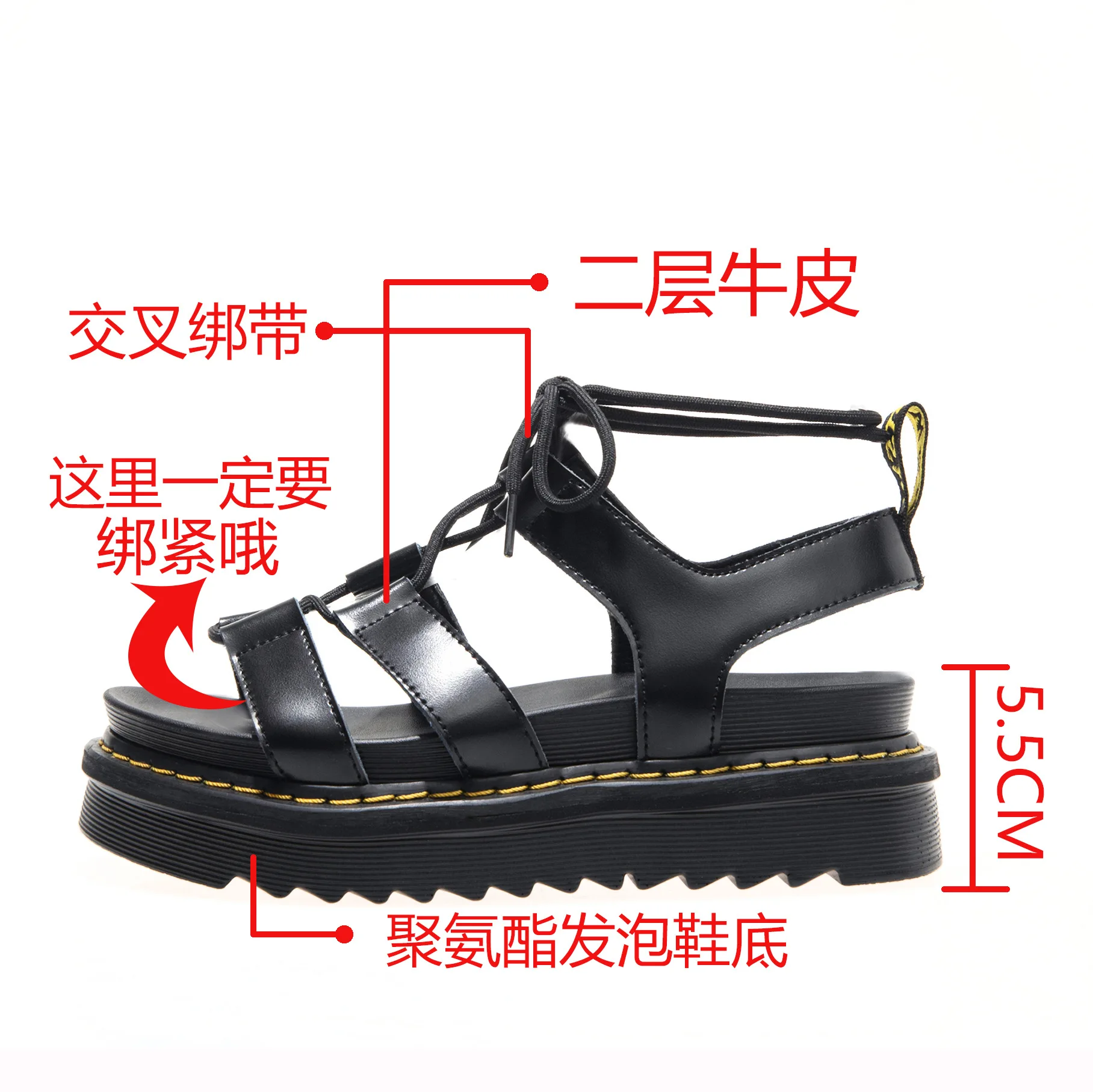 New Genuine Leather Black Sandals Women Casual Shoes Bandage Retro Fashion Roman Shoes Platform Sandals Women Sandals
New Genuine Leather Black Sandals Women Casual Shoes Bandage Retro Fashion Roman Shoes Platform Sandals Women Sandals