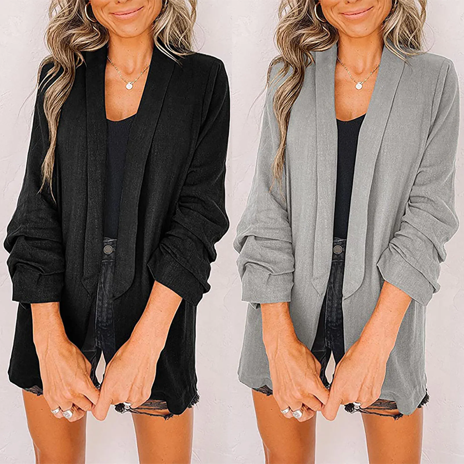 Ladies Suit Jacket Fashion Long-sleeved Solid Color Lapel Cardigan Casual Jacket Elegant Office Ladies Jacket Пальто 2021
Ladies Suit Jacket Fashion Long-sleeved Solid Color Lapel Cardigan Casual Jacket Elegant Office Ladies Jacket Пальто 2021