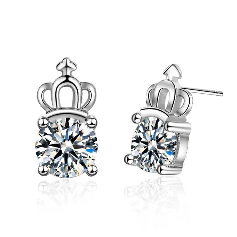Fashion Jewelry Shiny AAA Zircon Silver Plated Stud Earrings Elegant Women's Princess Crown Stud Earrings Wedding Party Gift
Fashion Jewelry Shiny AAA Zircon Silver Plated Stud Earrings Elegant Women's Princess Crown Stud Earrings Wedding Party Gift