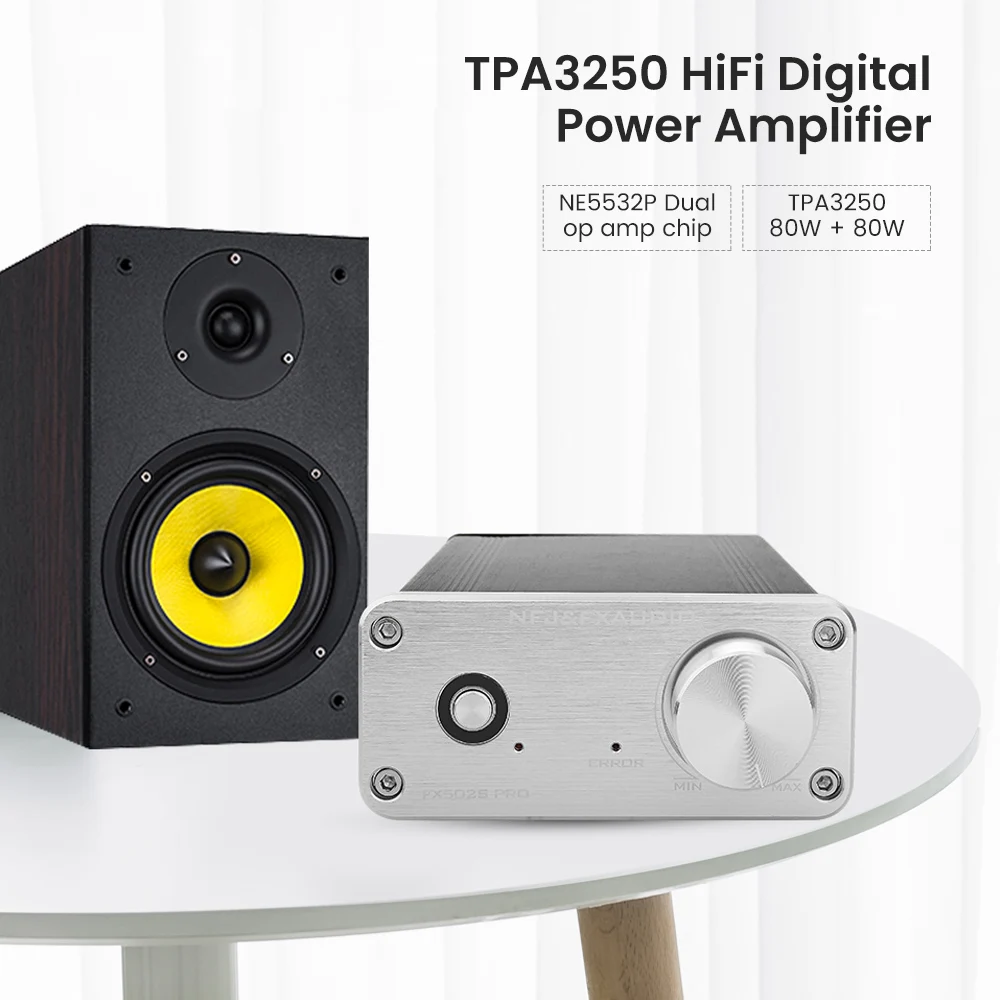 

FX-Audio FX502S PRO Audio Digital High Power Amplifier HIFI 2.0 Stereo Home Professional Amp TPA3250 NE5532 80W *2 Amplifiers