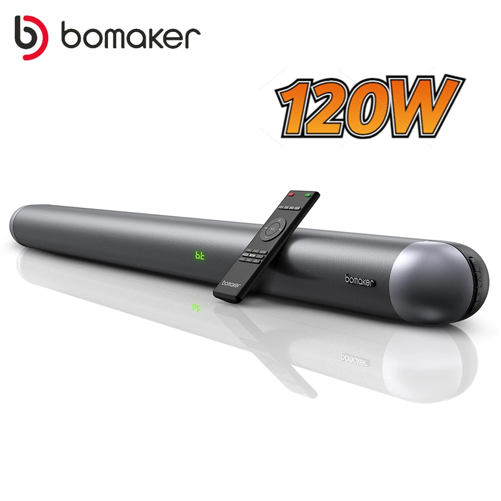 BOMAKER 120W TV Sound Bar with Dolby Audio, 8 EQs, CEC Remote, Works with 4K & HD TV, Optical/AUX/USB/HDMI ARC Soundbar- Odine V
BOMAKER 120W TV Sound Bar with Dolby Audio, 8 EQs, CEC Remote, Works with 4K & HD TV, Optical/AUX/USB/HDMI ARC Soundbar- Odine V
