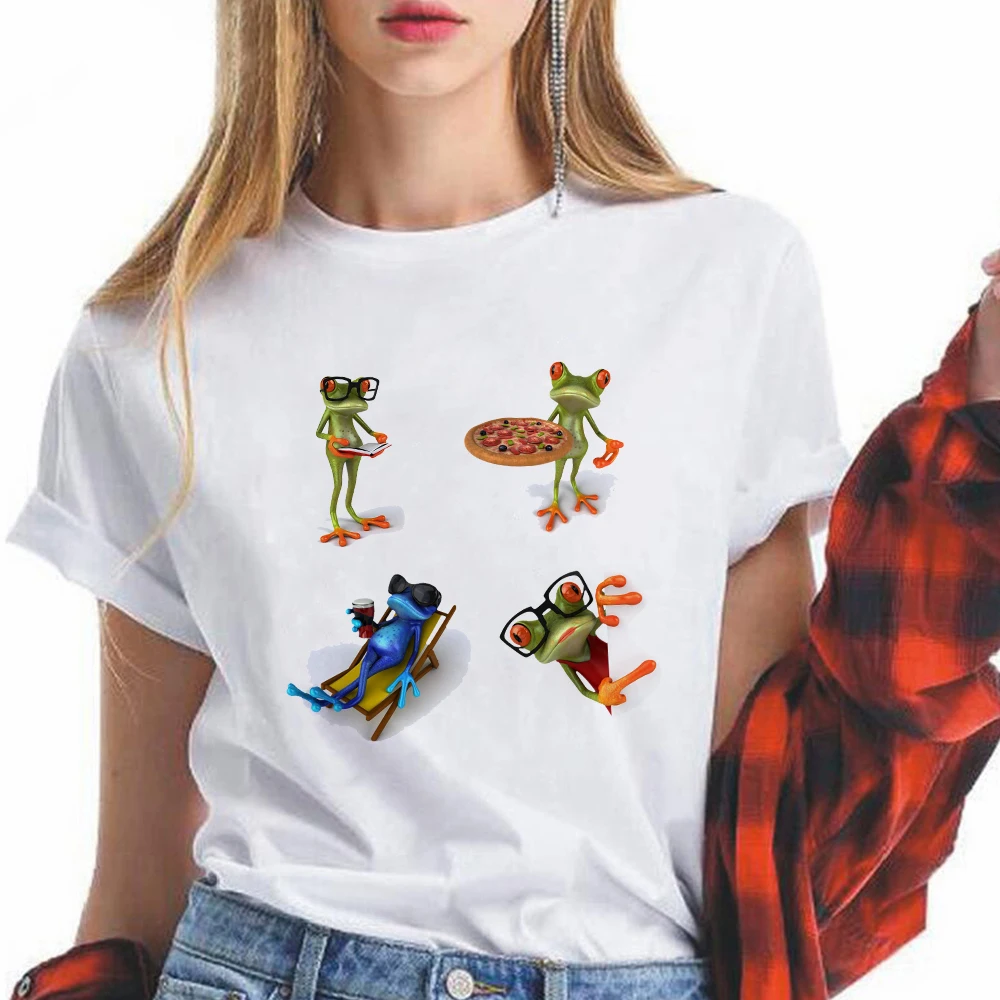 Aesthetic Creative Cool Women T-shirt Cute Sea Frog Leisure Life Printed Short Sleeved Gorgeous Female Shirt 2021 New Arrivals
Aesthetic Creative Cool Women T-shirt Cute Sea Frog Leisure Life Printed Short Sleeved Gorgeous Female Shirt 2021 New Arrivals