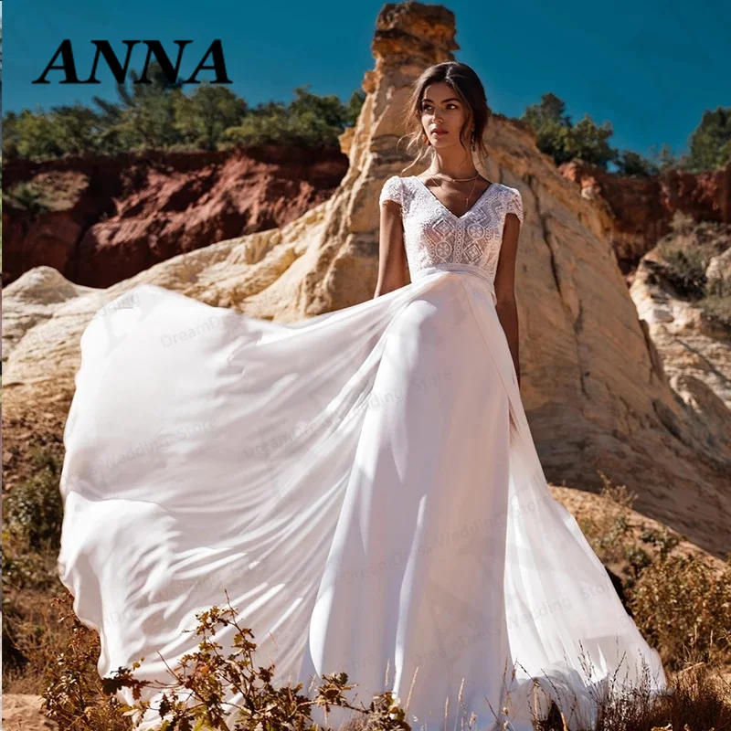 ANNA-BEAUTY Store Wedding Dresses 2021 Boho V-Neck Chiffon Beach Party Gown Robe De Mariée Elegant Vestido De Novia for Women
ANNA-BEAUTY Store Wedding Dresses 2021 Boho V-Neck Chiffon Beach Party Gown Robe De Mariée Elegant Vestido De Novia for Women
