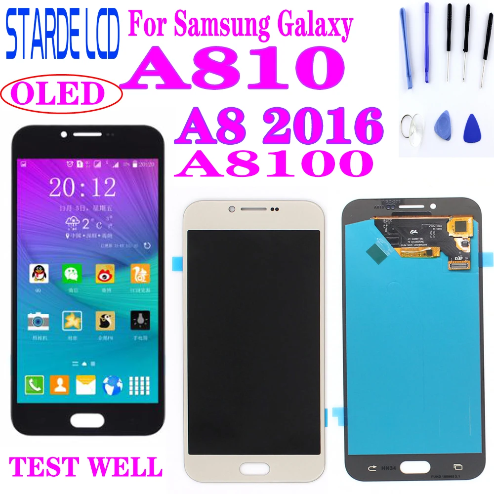 AAA+ Super AMOLED LCD Display For Samsung Galaxy A8 2016 A8100 A810 LCD Touch Screen Digitizer Assembly A810F A810U A81 LCD
AAA+ Super AMOLED LCD Display For Samsung Galaxy A8 2016 A8100 A810 LCD Touch Screen Digitizer Assembly A810F A810U A81 LCD