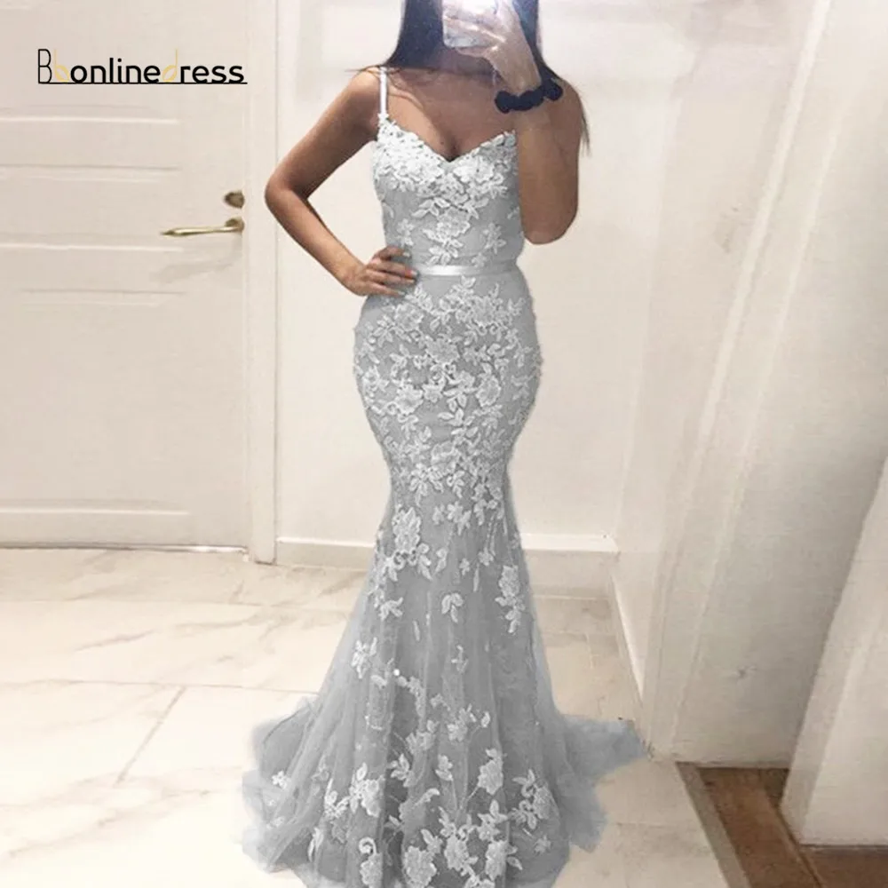 Spaghetti Strap Mermaid Prom Dresses 2020 Lace Flower Sexy Long Evening Dress Plus Size Custom Made vestido de fiesta
Spaghetti Strap Mermaid Prom Dresses 2020 Lace Flower Sexy Long Evening Dress Plus Size Custom Made vestido de fiesta