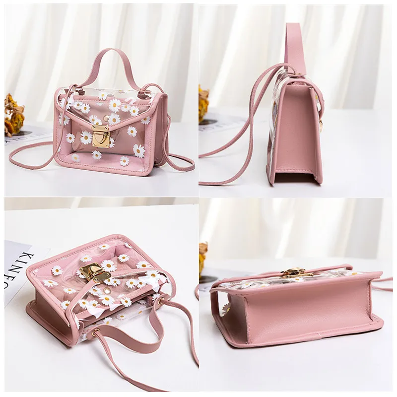 Korean Transparent Daisy Pattern Women Small Square Shoulder Bag Women's handbag Hot Sale Fashion Crossbody Bag Composite Tote
Korean Transparent Daisy Pattern Women Small Square Shoulder Bag Women's handbag Hot Sale Fashion Crossbody Bag Composite Tote
