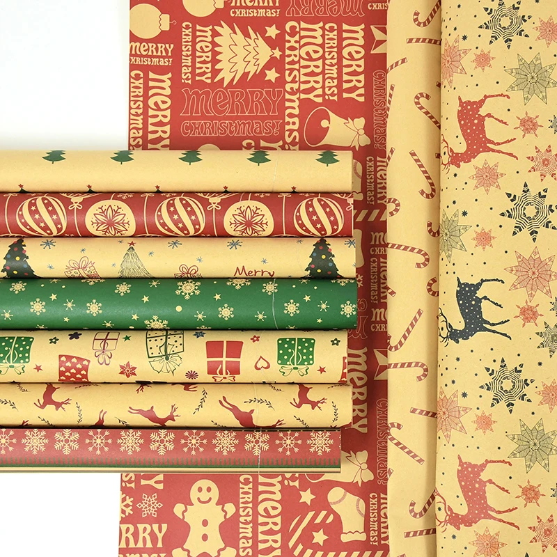 50*70cm Christmas Wrapping Paper Wedding Decoration Gift Wrapping paper Elk Snowflake Artware Vellum Kraft DIY Packing Paper
50*70cm Christmas Wrapping Paper Wedding Decoration Gift Wrapping paper Elk Snowflake Artware Vellum Kraft DIY Packing Paper