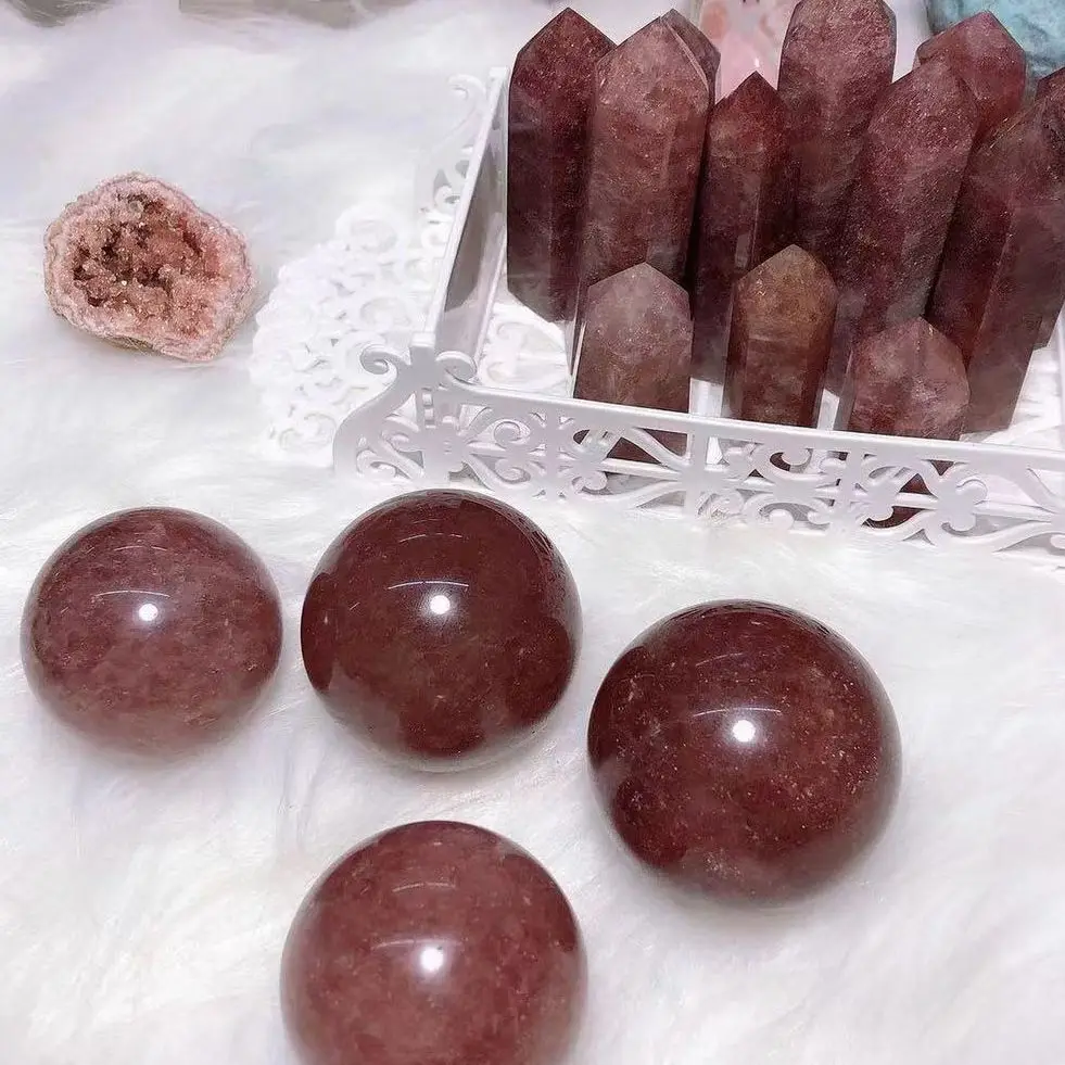 Natural Polished Strawberry Quartz Sphere Crystal ballnatural stonehealing crystal balldecorative ballsglass ball light Rei
Natural Polished Strawberry Quartz Sphere Crystal ballnatural stonehealing crystal balldecorative ballsglass ball light Rei