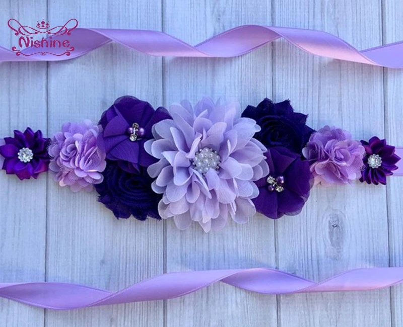 Nishine Women Elegant Purple Chiffon Flower Sash Shining Rhinestone Polygonal Floral Waistband Maternity Belt Clothing Ornaments
Nishine Women Elegant Purple Chiffon Flower Sash Shining Rhinestone Polygonal Floral Waistband Maternity Belt Clothing Ornaments
