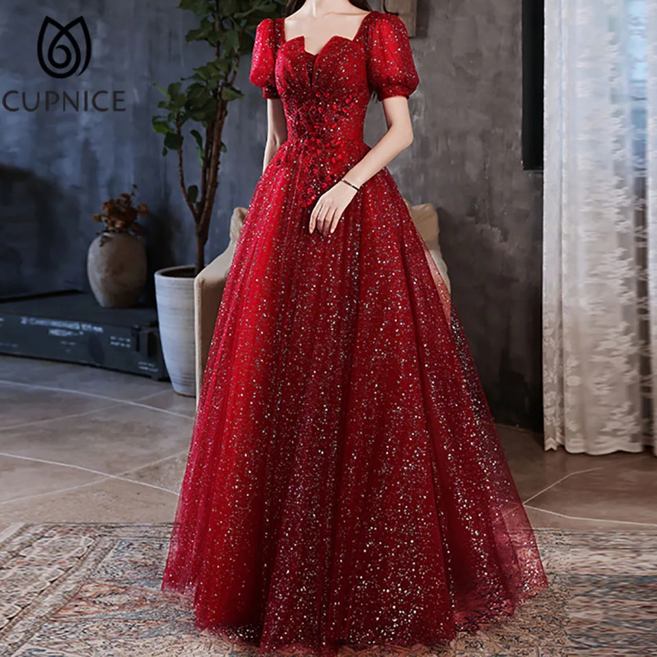 CUPNICE Square Collar Sequin Short Sleeve Pleated Long Slim Fit Women Party Dress Slim Fit Sweet Lace Patchwork Evening Dress
CUPNICE Square Collar Sequin Short Sleeve Pleated Long Slim Fit Women Party Dress Slim Fit Sweet Lace Patchwork Evening Dress