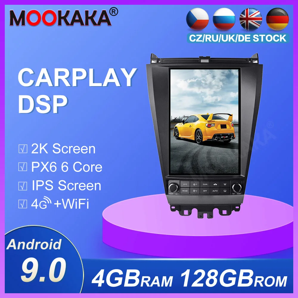 Автомобильный мультимедийный плеер Tesla, 4 + 128 ГБ, Android 9,0, для Honda accord 7 2003-2007, GPS-навигация, радио, стерео, головное устройство px6 
Автомобильный мультимедийный плеер Tesla, 4 + 128 ГБ, Android 9,0, для Honda accord 7 2003-2007, GPS-навигация, радио, стерео, головное устройство px6