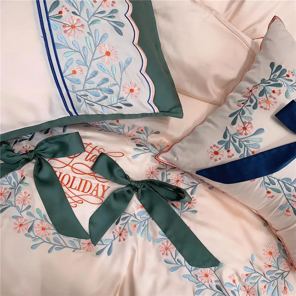 30 80s Austrian Lenzing Tencel bedding set high density high-end embroidery Bed set Duvet Cover Bed Sheet Luxury palace style
30 80s Austrian Lenzing Tencel bedding set high density high-end embroidery Bed set Duvet Cover Bed Sheet Luxury palace style