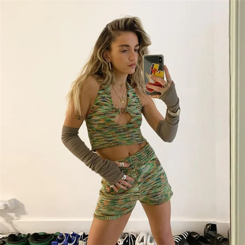 Kint Low-Cut Crop-Top Skinny Hollow Vest Hip-Lifting Colorful Women Slim Tight-Fitting Shorts High-Waist StreetStyle Suit Female
Kint Low-Cut Crop-Top Skinny Hollow Vest Hip-Lifting Colorful Women Slim Tight-Fitting Shorts High-Waist StreetStyle Suit Female