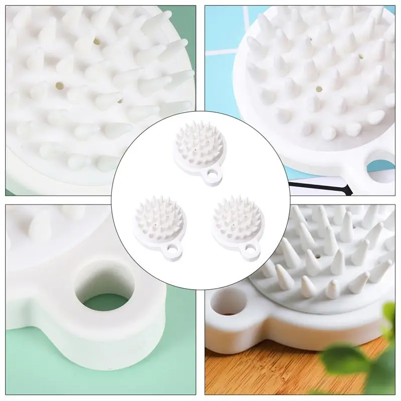 3Pcs Round Comfortable Hair Scalp Brushes Hair Washing Brushes for Adult Children Woman