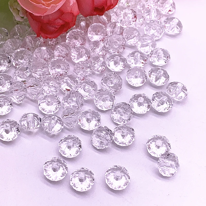 Wholesale 4/6/8/10/12/14/16mm Faceted Acrylic Beads Transparent White Loose Spacer Beads for Jewelry Making DIY Accessories 
Wholesale 4/6/8/10/12/14/16mm Faceted Acrylic Beads Transparent White Loose Spacer Beads for Jewelry Making DIY Accessories