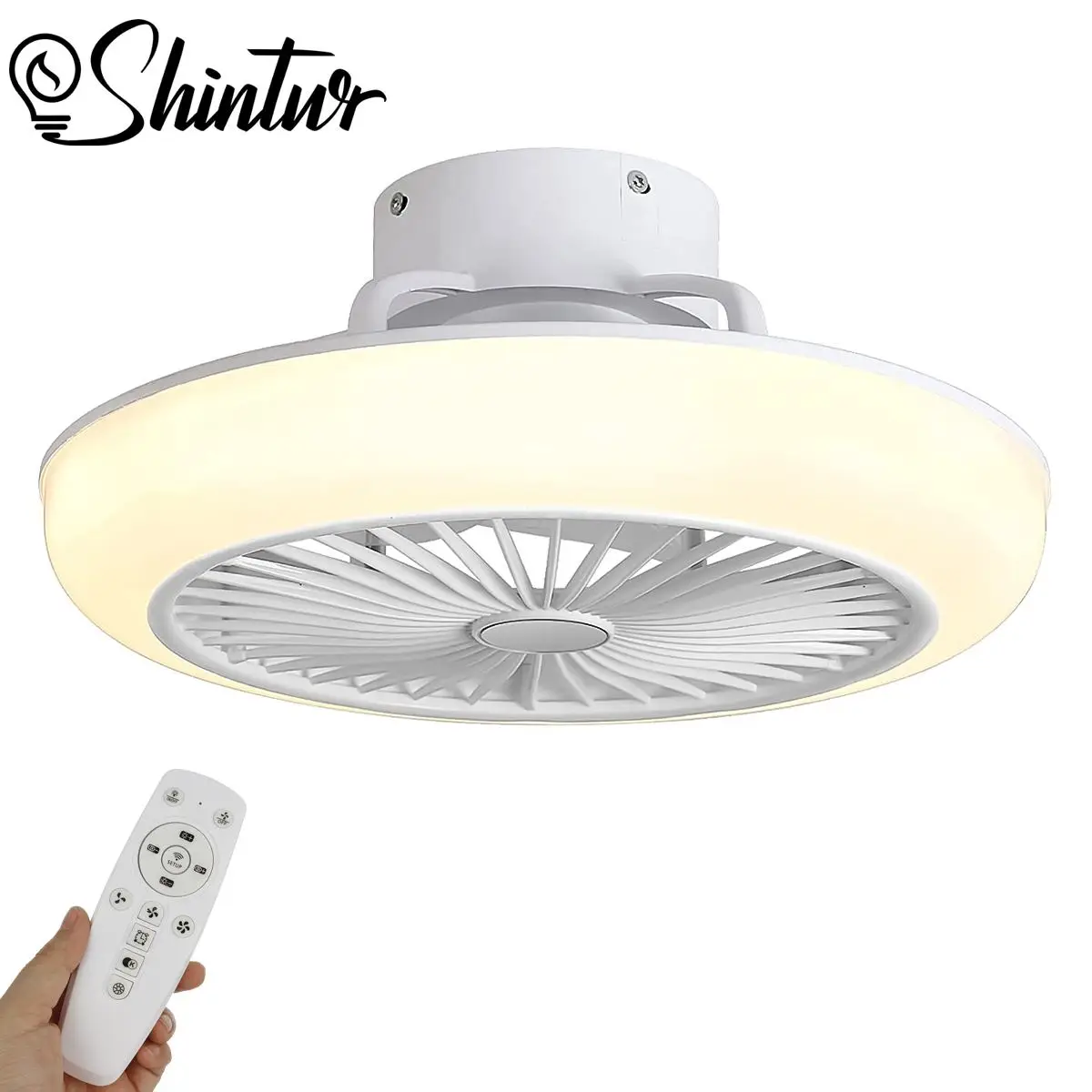 Shintur 22 Inch Modern Intelligent Ceiling Fan Lamp Control Bedroom Decoration Lamp And Mute Fan Lamp by APP or Remote Control
Shintur 22 Inch Modern Intelligent Ceiling Fan Lamp Control Bedroom Decoration Lamp And Mute Fan Lamp by APP or Remote Control