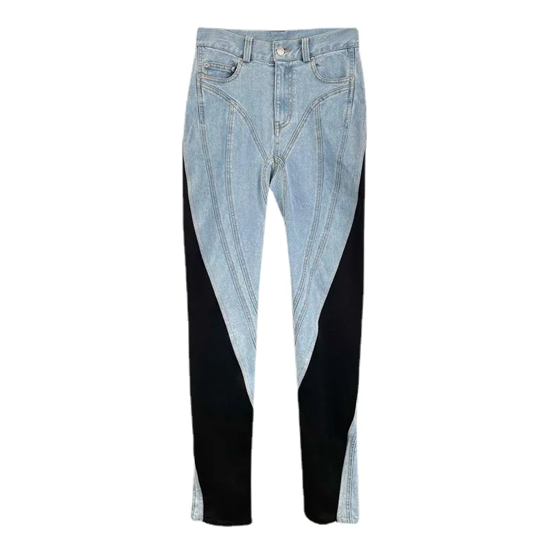Women Leggings Vintage Patchwork Jeans Women's High Waist Denim Pencil Pant Color Matching Long Female Trousers Autumn 2021
Women Leggings Vintage Patchwork Jeans Women's High Waist Denim Pencil Pant Color Matching Long Female Trousers Autumn 2021