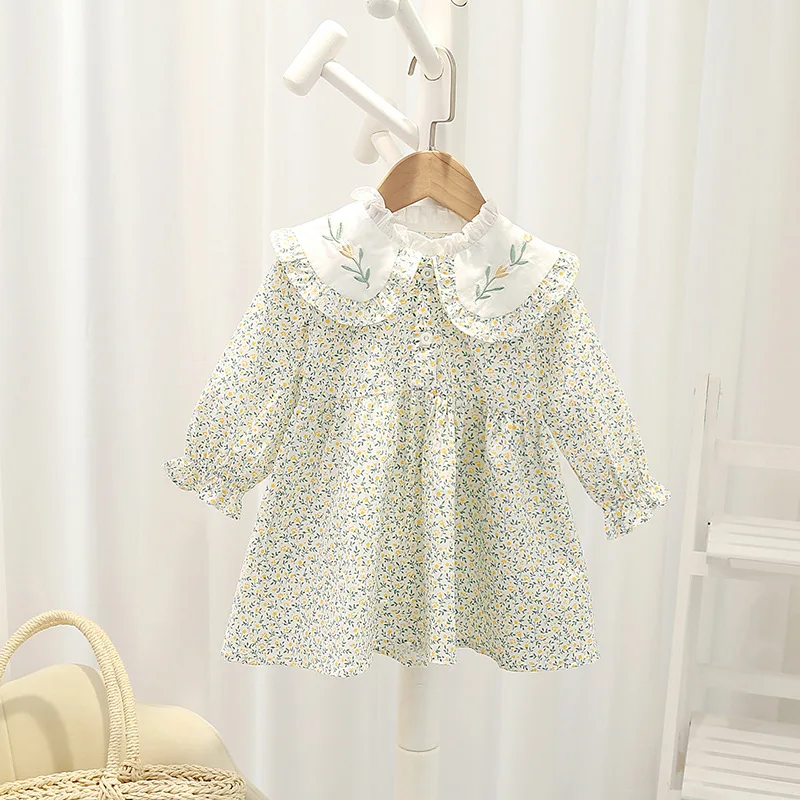 Autumn Baby Lapel Floral Princess Dresses For Girls Long Sleeve Cotton Dress Cute Skirt Clothes Fashion Gifts For Children
Autumn Baby Lapel Floral Princess Dresses For Girls Long Sleeve Cotton Dress Cute Skirt Clothes Fashion Gifts For Children