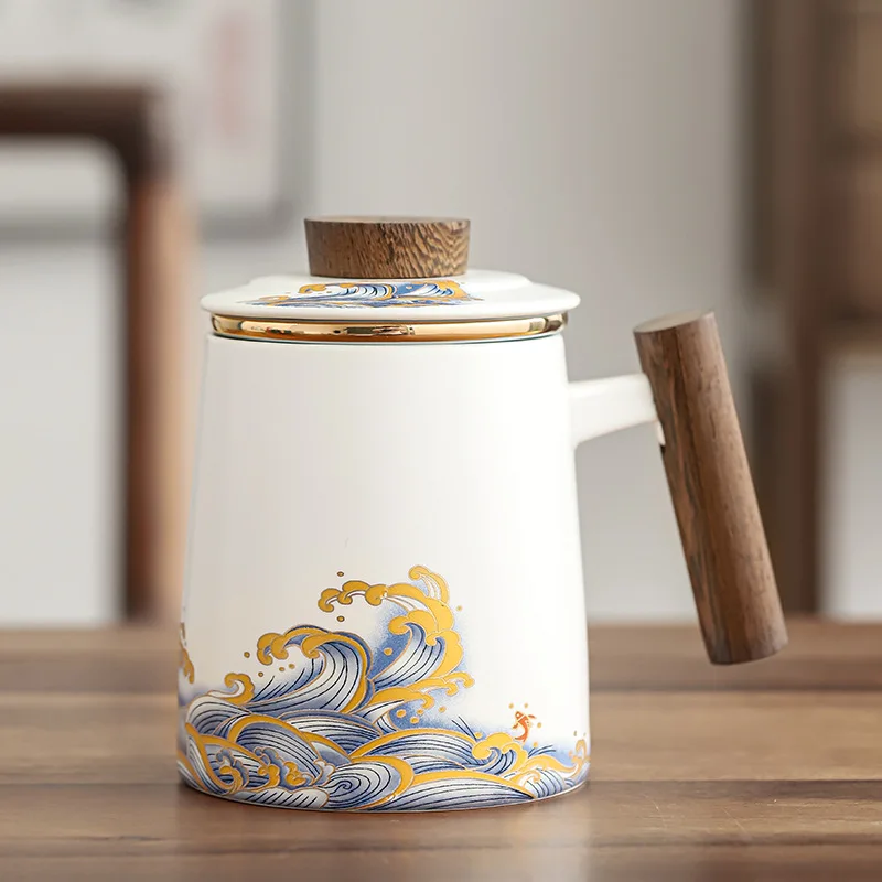 450ML Creative White Ceramic Mug Cup Large Capacity Water Cup Office Gift Cup With Wooden Handle Filter Tea Cup With Lid LD508
450ML Creative White Ceramic Mug Cup Large Capacity Water Cup Office Gift Cup With Wooden Handle Filter Tea Cup With Lid LD508