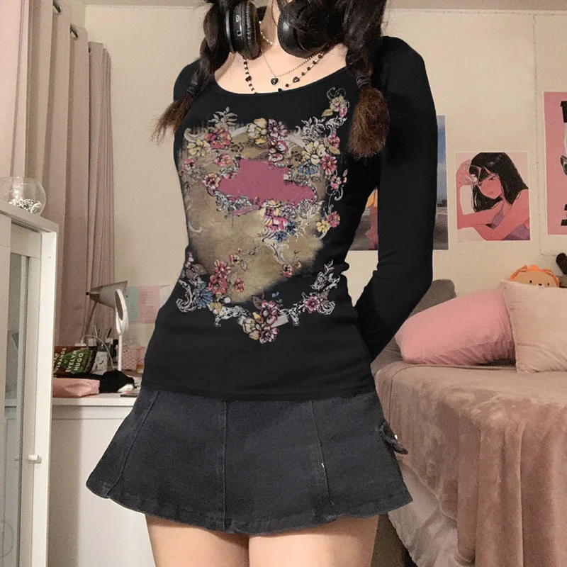 Punk Tee Goth Butterfly T-shirt y2k streetwear Harajuku Women's vintage casual O-neck Autumn crop top y2k Long sleeve T-shirts
Punk Tee Goth Butterfly T-shirt y2k streetwear Harajuku Women's vintage casual O-neck Autumn crop top y2k Long sleeve T-shirts