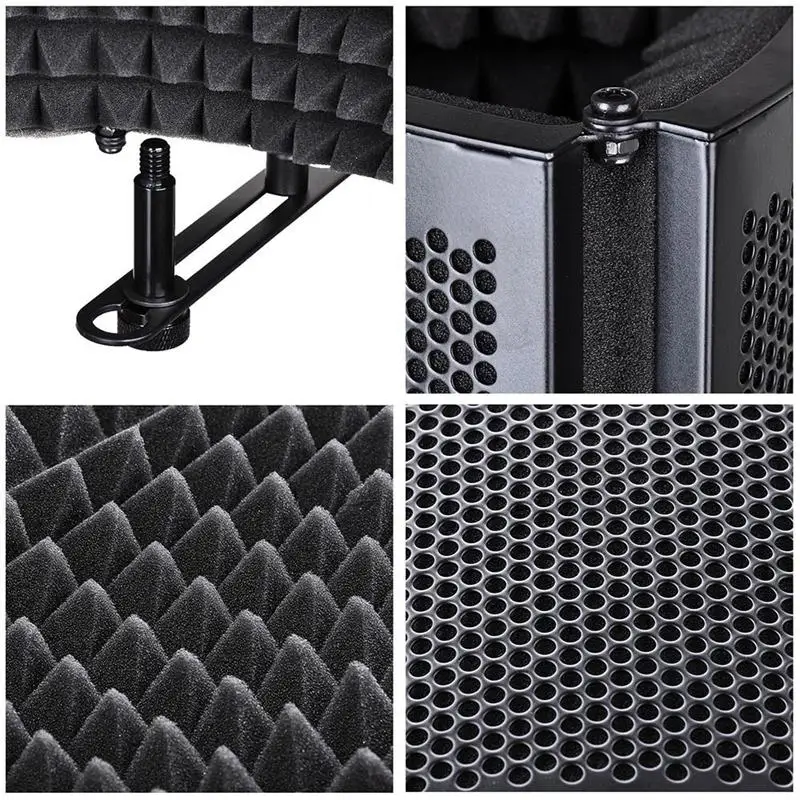 IALJ Top Folding Studio Microphone Isolation Shield Recording Sound Absorber Foam Panel
IALJ Top Folding Studio Microphone Isolation Shield Recording Sound Absorber Foam Panel