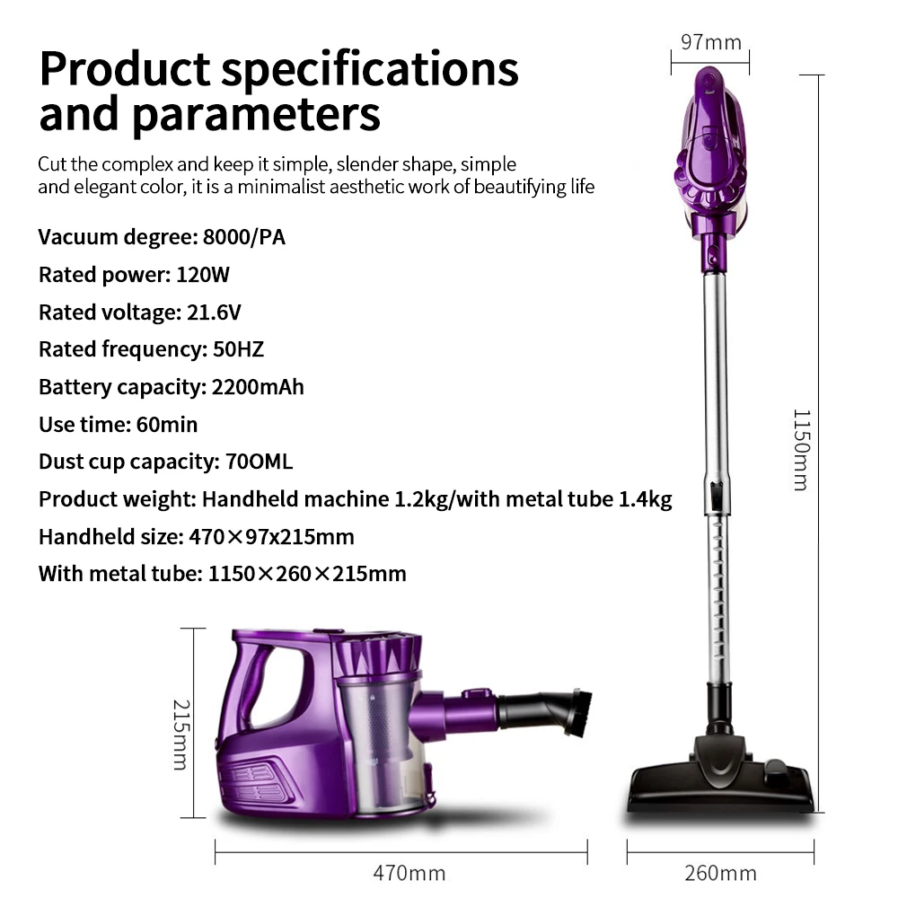 Wireless Vacuum Cleaner Household Large Suction High-Power Handheld Ultra-Quiet Small Powerful Charging Mite Cleaner
Wireless Vacuum Cleaner Household Large Suction High-Power Handheld Ultra-Quiet Small Powerful Charging Mite Cleaner