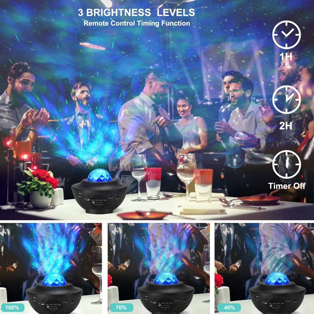 Romantic Colorful Starry Sky Ocean Projector Night Light Remote Control Ocean Wave Projection Lamp with Bluetooth Music Speaker
Romantic Colorful Starry Sky Ocean Projector Night Light Remote Control Ocean Wave Projection Lamp with Bluetooth Music Speaker