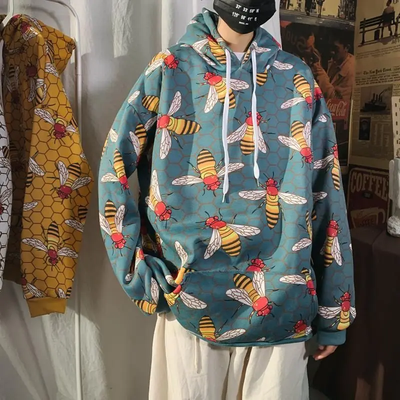 hooded sweatshirt men spring autumn full Bee printed student long sleeve thickened jacket man Korean oversized casual coats
hooded sweatshirt men spring autumn full Bee printed student long sleeve thickened jacket man Korean oversized casual coats