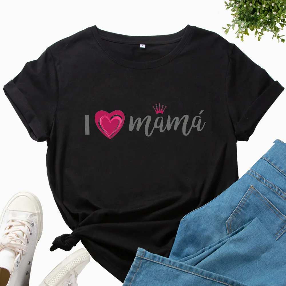 I Love Mama Crown Print Women T Shirt Short Sleeve O Neck Loose Women Tshirt Ladies Tee Shirt Tops Clothes Camisetas Mujer
I Love Mama Crown Print Women T Shirt Short Sleeve O Neck Loose Women Tshirt Ladies Tee Shirt Tops Clothes Camisetas Mujer
