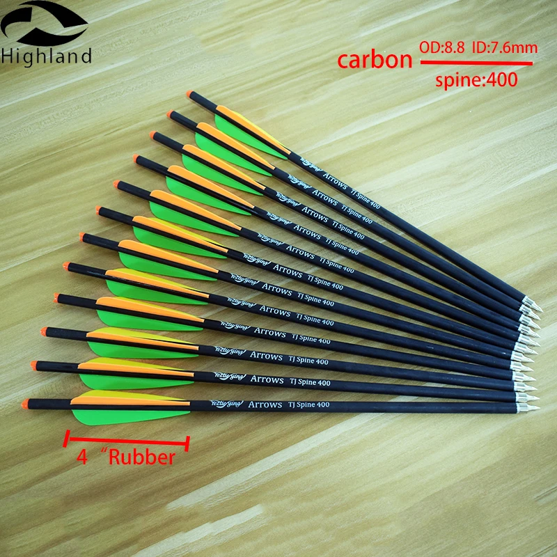 12PCS Archery Arrows 8.8 shaft Carbon Arrows 400 with 4" rubber vanes Crossbows Bolts for Outdoor Sports Hunting Shooting
12PCS Archery Arrows 8.8 shaft Carbon Arrows 400 with 4" rubber vanes Crossbows Bolts for Outdoor Sports Hunting Shooting