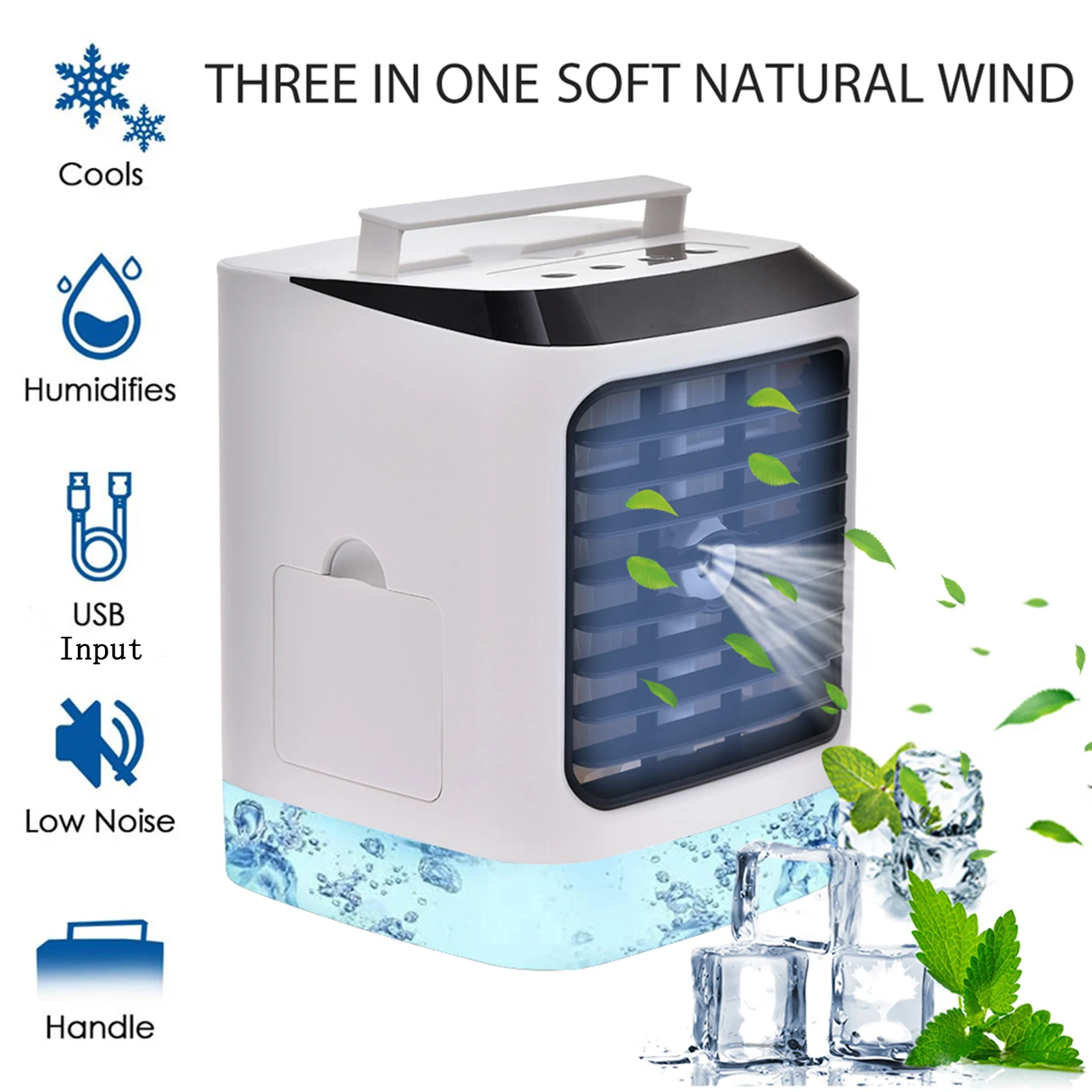Portable Air Conditioner Three Speed Adjustment USB Fan with Sleeping Night Light Low Noise Desk Fan Humidifying Spray Function
Portable Air Conditioner Three Speed Adjustment USB Fan with Sleeping Night Light Low Noise Desk Fan Humidifying Spray Function