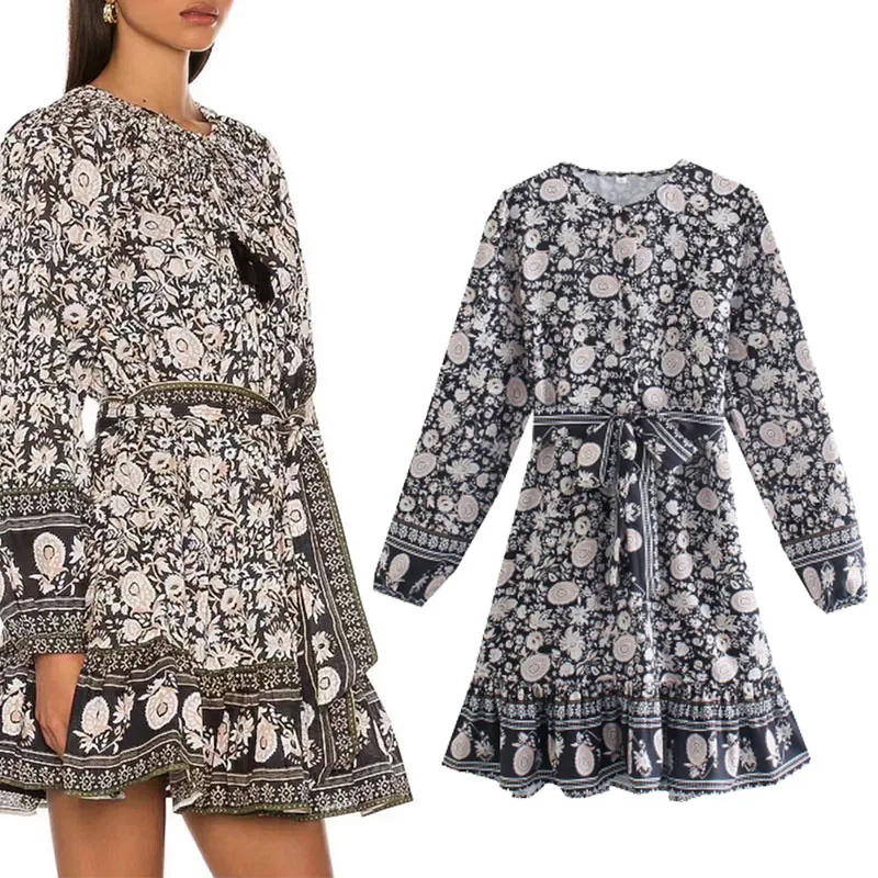 Xypskh Za Women New Fashion Floral Print WIth Belt Ruffled Hem Mini Dress Vintage O Neck Long Sleeve Female Dresses Vestidos
Xypskh Za Women New Fashion Floral Print WIth Belt Ruffled Hem Mini Dress Vintage O Neck Long Sleeve Female Dresses Vestidos