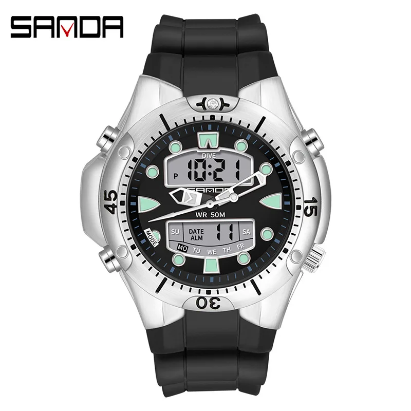 SANDA Men's Quartz Wrist Watch Waterproof Analog Digital Watches Mens Waterproof Rubber Led Sports Military Watch Montre Homme
SANDA Men's Quartz Wrist Watch Waterproof Analog Digital Watches Mens Waterproof Rubber Led Sports Military Watch Montre Homme