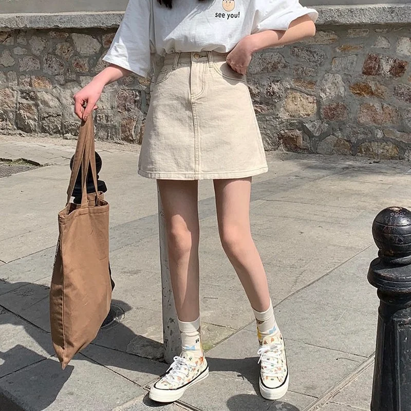 Skirts Women Bright Line Decoration A-line Elegant All-match Leisure Sexy Denim Vintage Fashion Chic Cool Streetwear
Skirts Women Bright Line Decoration A-line Elegant All-match Leisure Sexy Denim Vintage Fashion Chic Cool Streetwear
