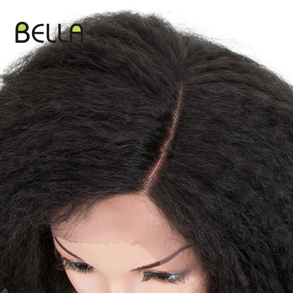 Bella Curly Hair Synthetic Lace Wig Braided Dreadlock Big For Black Women 14 inch Kinky Front | Шиньоны и парики