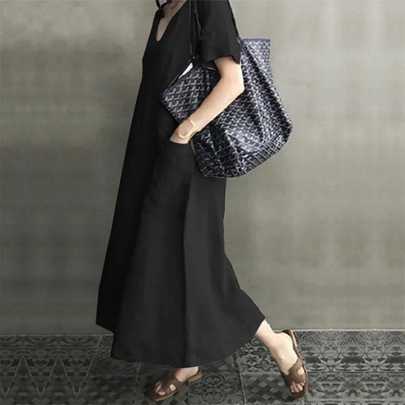 Linen Cotton Dress Summer 2021 Ladies Pockets Long Maxi Casual Beach Party Robe Femme Vestidos Plus Size 5XL Dresses For Women
Linen Cotton Dress Summer 2021 Ladies Pockets Long Maxi Casual Beach Party Robe Femme Vestidos Plus Size 5XL Dresses For Women