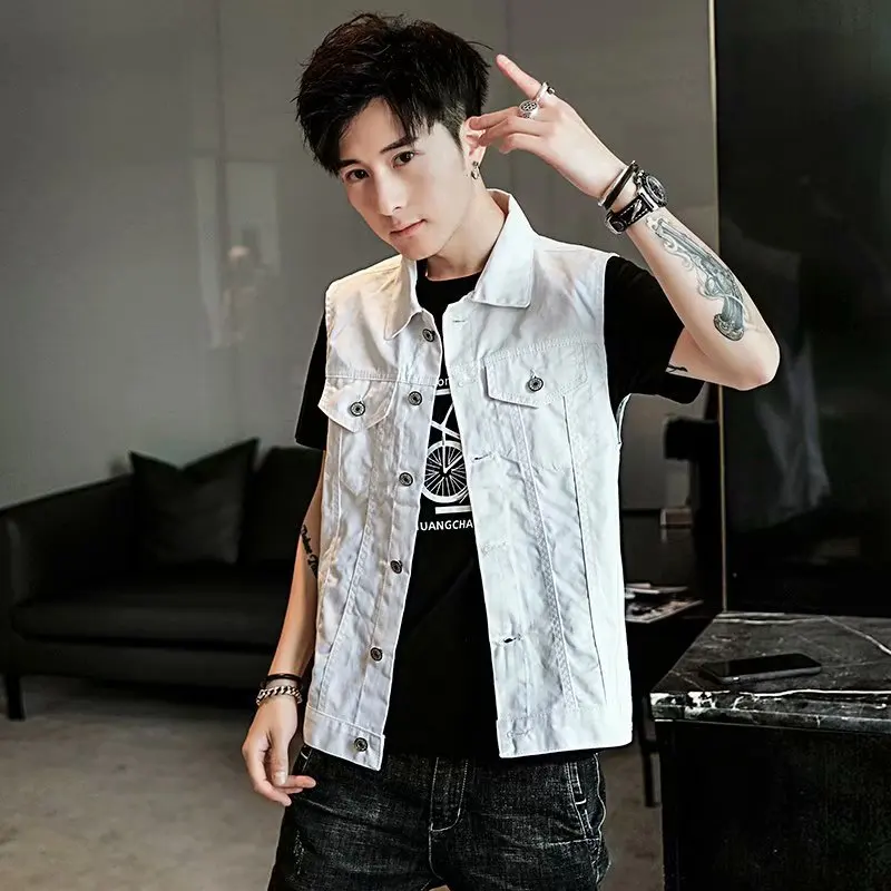 Spring Summer Men's Fashion Jacket Sleeveless Waistcoat Denim Vest Casual Street Slim Cotton Cowboy Jackets Comfortable Jean Top
Spring Summer Men's Fashion Jacket Sleeveless Waistcoat Denim Vest Casual Street Slim Cotton Cowboy Jackets Comfortable Jean Top