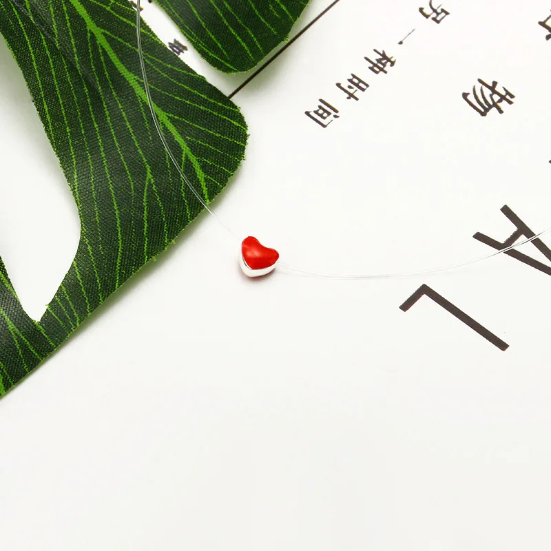 New Small Fresh Sweet Cute Little Red Heart Love Necklace Women Transparent Rope drop Oil Red Peach Heart Short Chain Jewelry
New Small Fresh Sweet Cute Little Red Heart Love Necklace Women Transparent Rope drop Oil Red Peach Heart Short Chain Jewelry